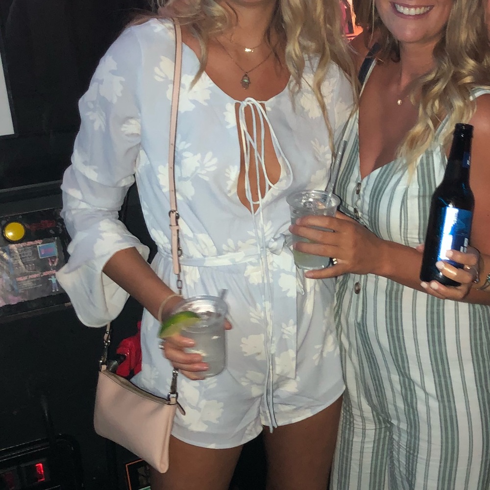 Light blue floral romper